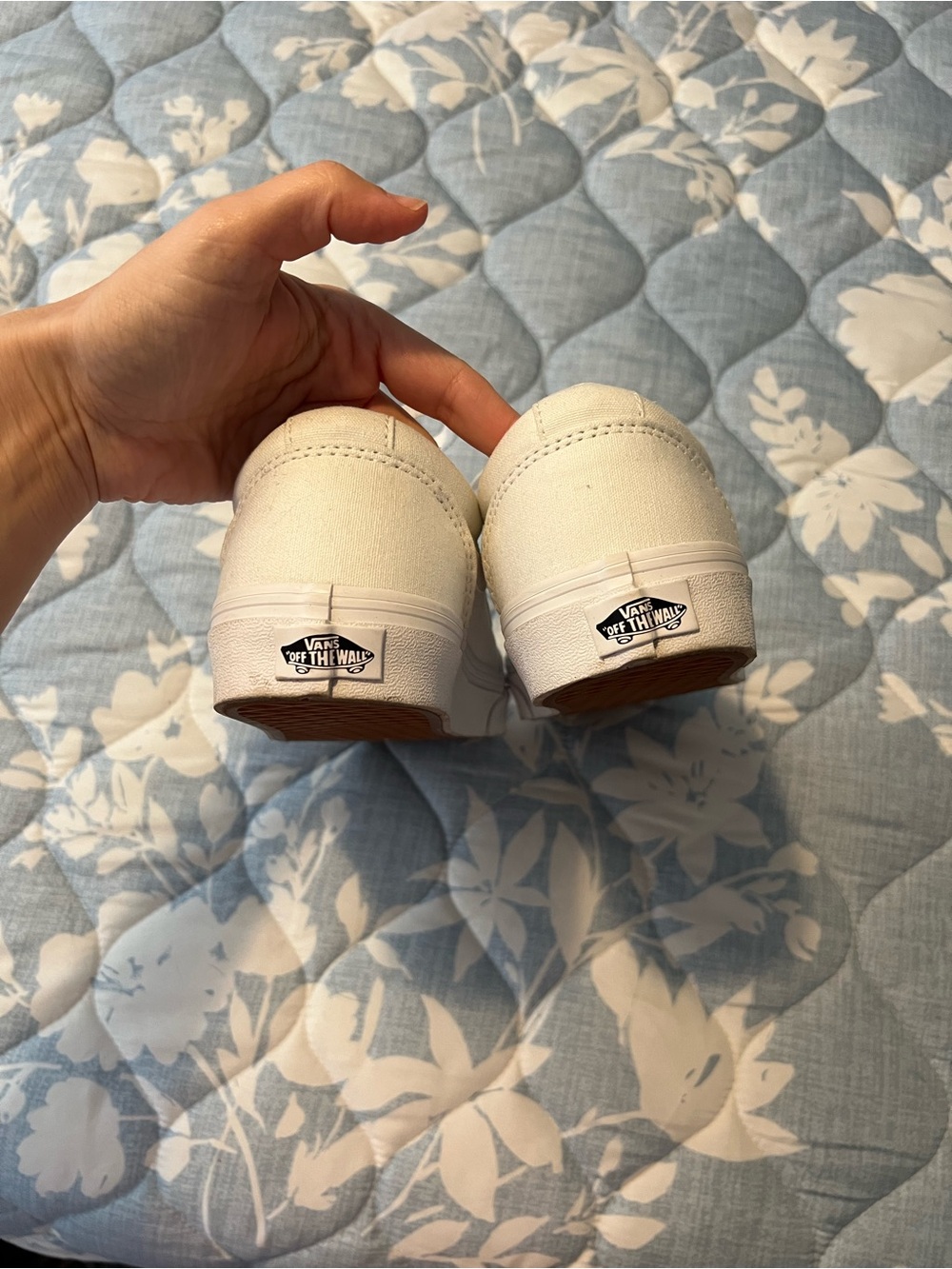 Vans White Canvas Low Top Sneakers